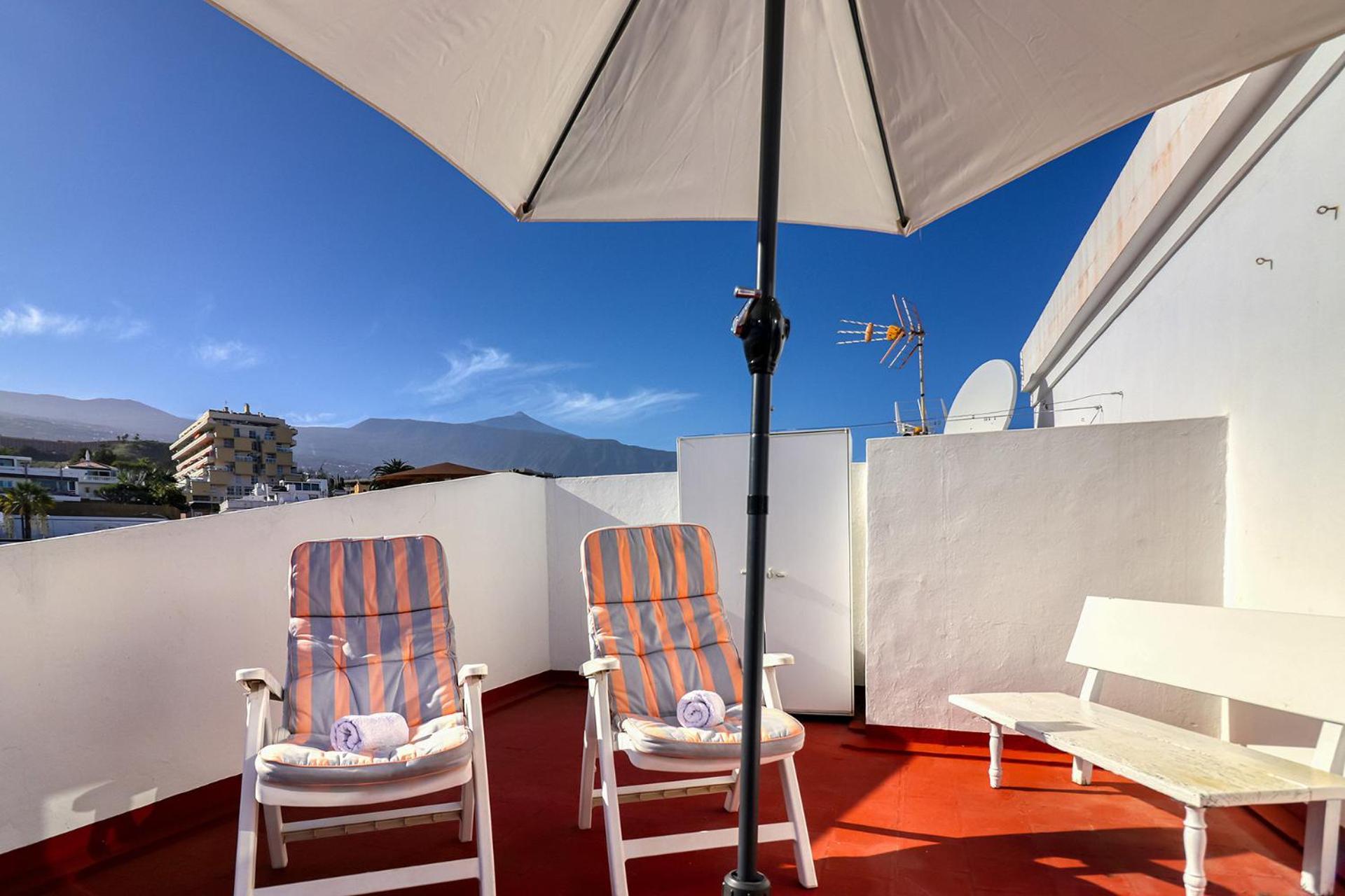 Spacious Penthouse With King-Size Bed, Huge Terrace, Ocean & Teide View 푸에르토 드 라 크루즈 외부 사진