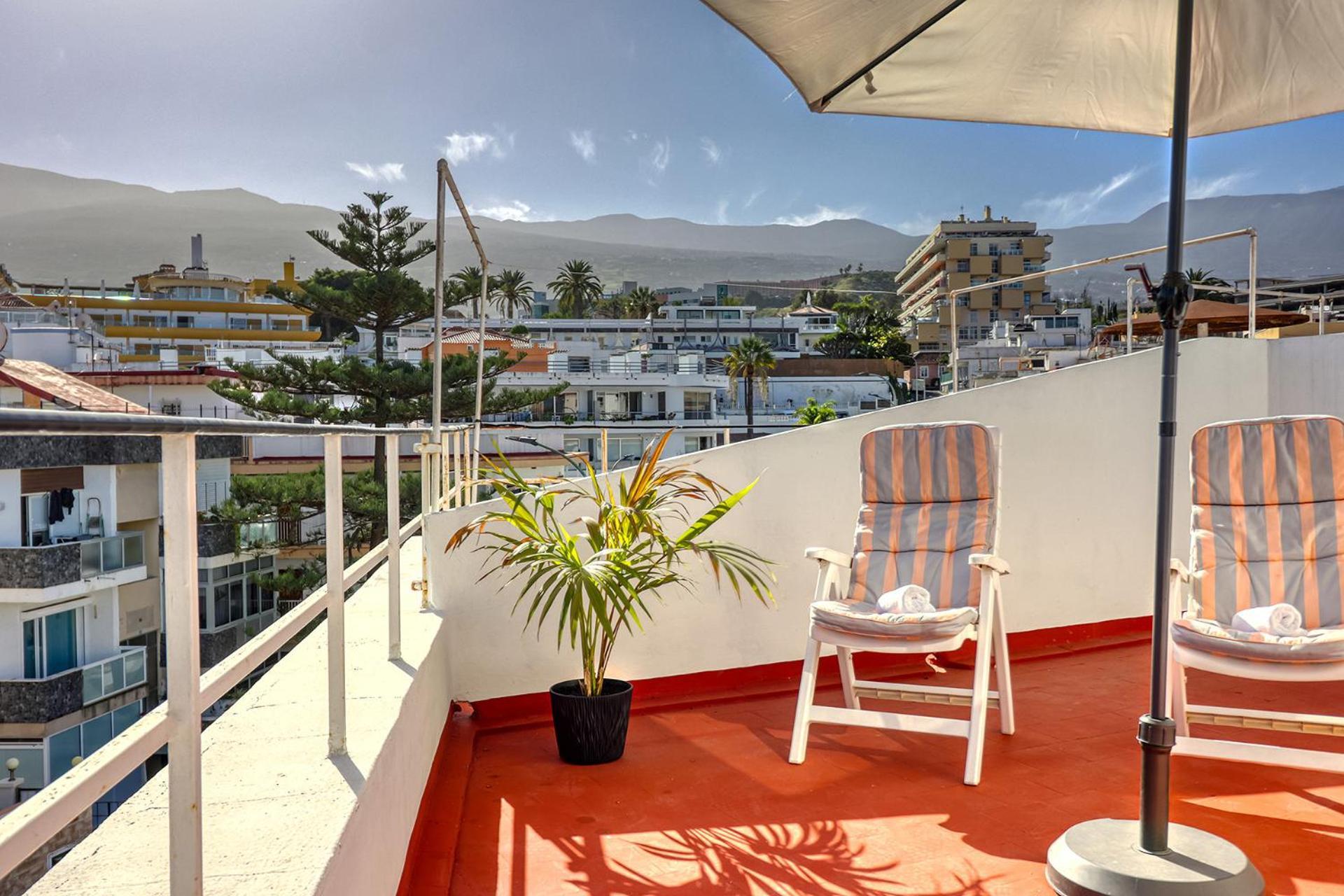 Spacious Penthouse With King-Size Bed, Huge Terrace, Ocean & Teide View 푸에르토 드 라 크루즈 외부 사진