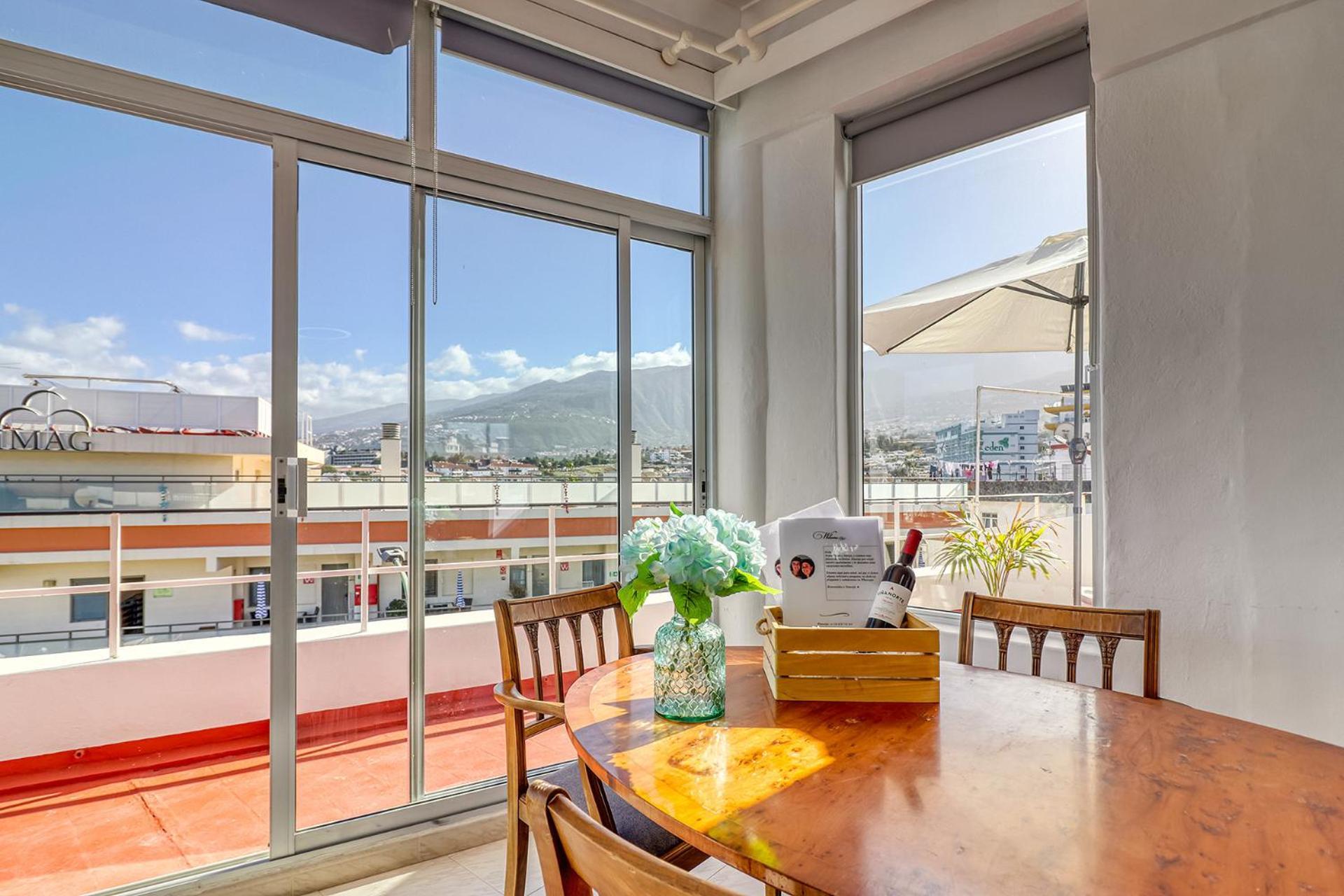 Spacious Penthouse With King-Size Bed, Huge Terrace, Ocean & Teide View 푸에르토 드 라 크루즈 외부 사진