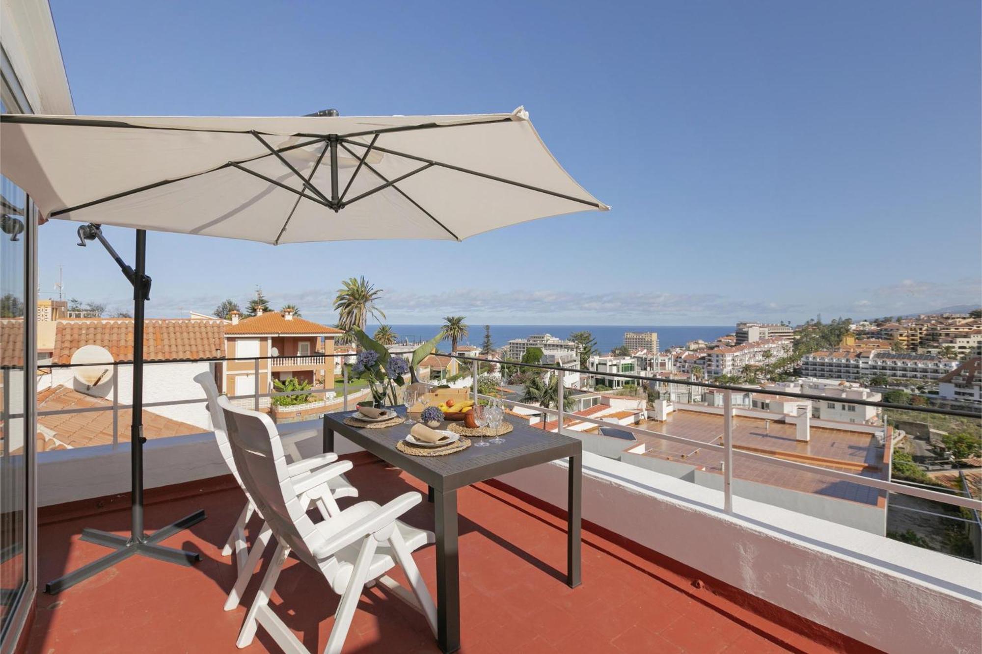Spacious Penthouse With King-Size Bed, Huge Terrace, Ocean & Teide View 푸에르토 드 라 크루즈 외부 사진
